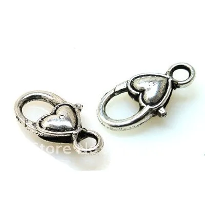 

Clasp ,Classic heart Lobster Clasp 9*20mm,antique silver plated,Sold of 200 pieces (Min Order $20)