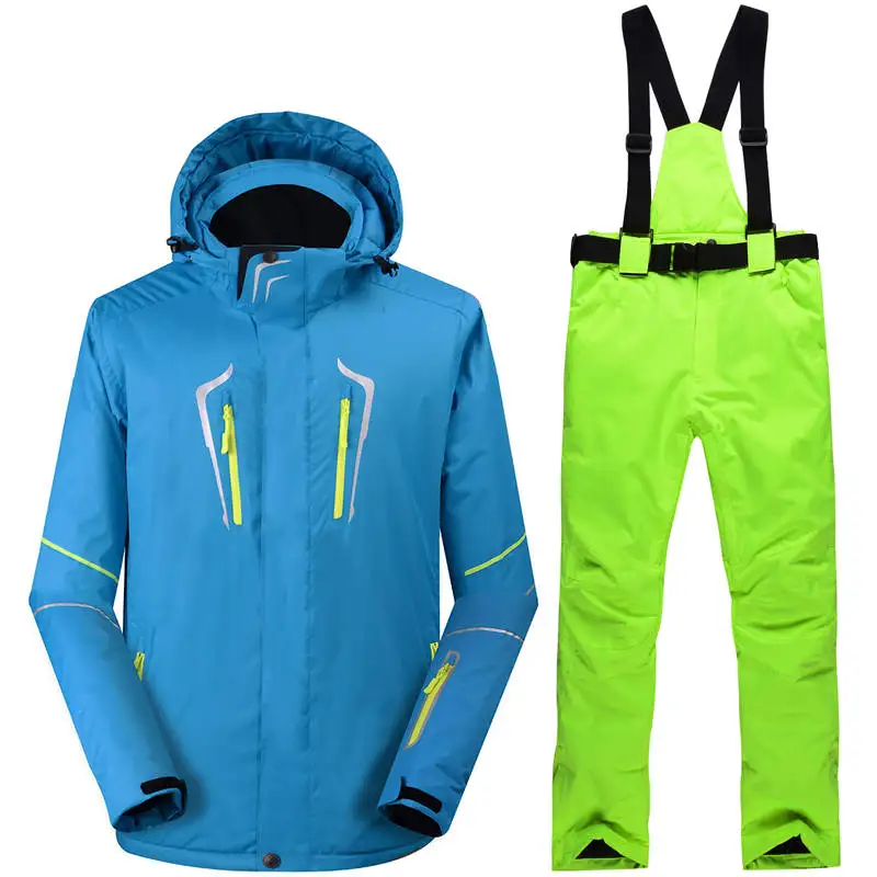 30 зимний высококачественный мужской комплект для сноуборда, водонепроницаемый ветрозащитный 10000 зимний костюм, лыжная куртка+ теплый комбинезон - Цвет: q2