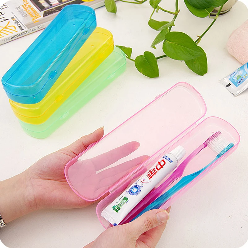 

Portable Outdoor Travel Toothbrush Case Toothpaste Bucket Transparent Multifunctional ToothpasteToothbrush Box