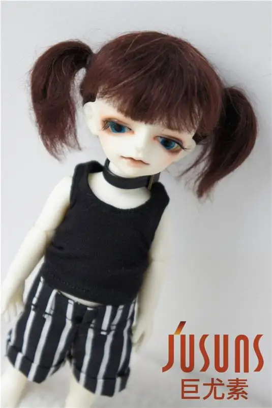 JD203 1/12 Мода BJD twin конский хвост мохер кукла размер 4-5 дюймов парик милые аксессуары кукла