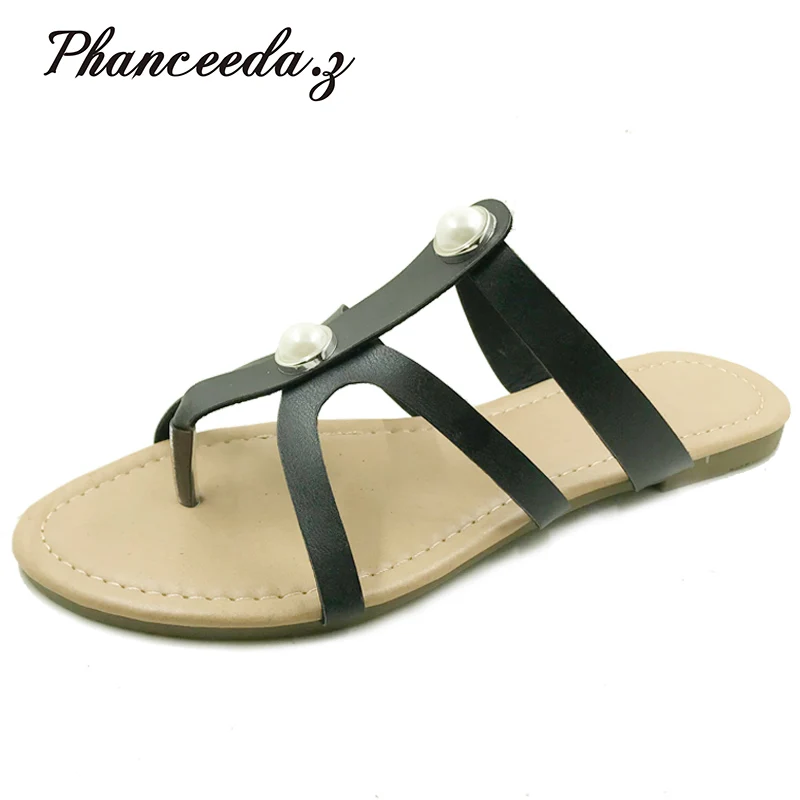 En Ligne Nouveau 2018 Chaussures Femmes Sandales D été Solide Style Casual pantoufles Mode Flip Flops de Haute Qualité Femme appartements Livraison Gratuite