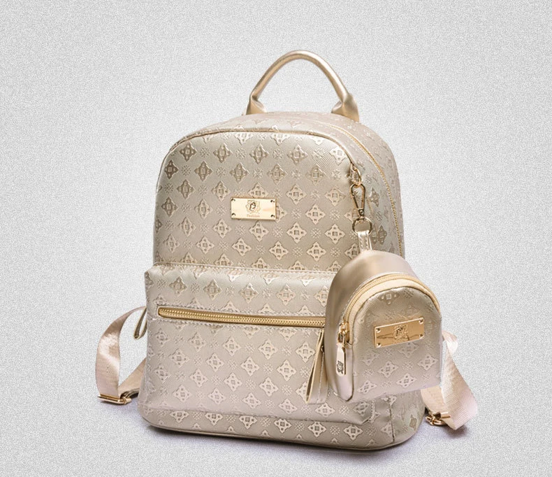 Летний новый роскошный женский рюкзак с сумочкой Женская искусственная кожа тиснение Высокое качество школьная сумка для подростков