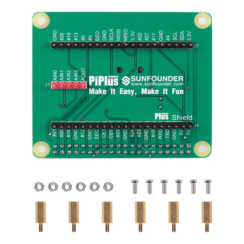 Sunfower Raspberry Pi 3 2 модуль B& 1 модуль B+ GPIO Плата расширения плюс щит с RTC DS1307 и ADC PCF8591