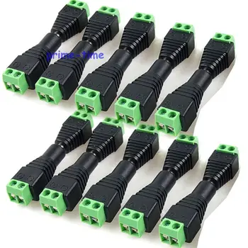 

5pair Female+Male Connector Plugs 5.5x2.1mm For 5050 / 3528 LED Strip sigle color DC Power Supply AC Adapter Plug Cable Jack