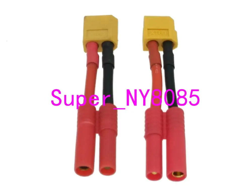 

2pcs/set XT60 XT-60 to HXT 4mm Bullet Male & Female 12AWG 5CM Wire For RC Battery charger
