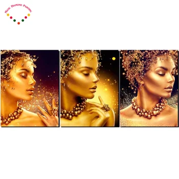 

3 Pieces Diamond Embroidery Full Square 5D DIY Diamond Painting girl,Wall Picture,Cross Stitch kits,Mosaic,new year decoration