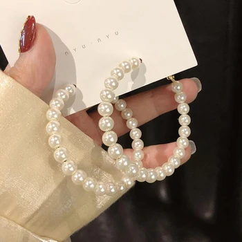 

New 2020 Romantic Jewelry Round Hoop Earrings For Wedding Elegant lmitation Pearls Earring Gifts Dropshiping
