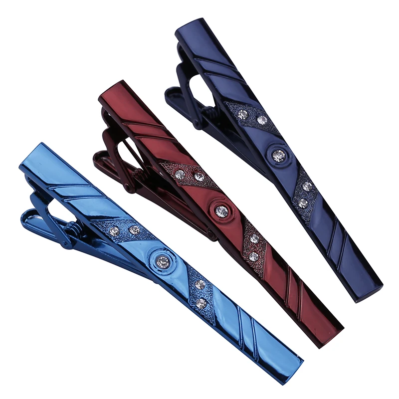 3pcs Mix Color Mens Stainless Steel Classic Necktie Tie Clips Bar Set