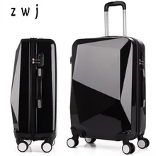 2" 24 дюйма Алмазная поверхность 3D Экструзионная дорожная багажная коробка креативный багаж на колёсиках