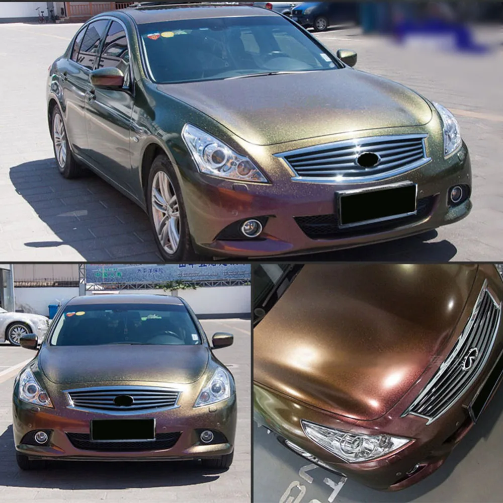  Glossy Chameleon Pearl Glitter Vinyl Sticker Car Whole Body Wrap Film Diamond Glitter Vinyl Film 20