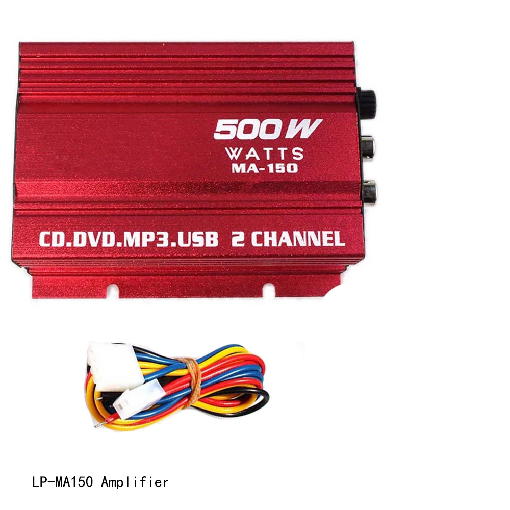 Digital MP3 Red 65W Hi Fi Stereo Connection Car Audio Speaker Amp Radio