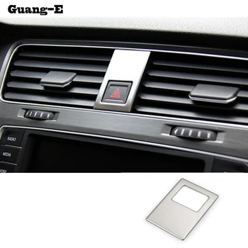 

Car Stainless Steel Parking Hazard Warning Light Outlet Trim Frame Lamp For VWVolkswagen Golf7 Golf 7 2014 2015 2016 2017