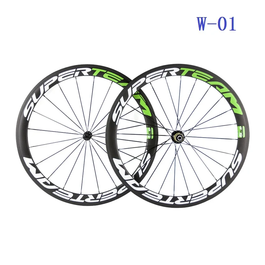 SuperTeam 3K 50mm Carbon Road Wheels Clincher 700c Carbon Bike Wheels with R13 hub 20/24H Bicycle wheels Full Carbon Bike wheels