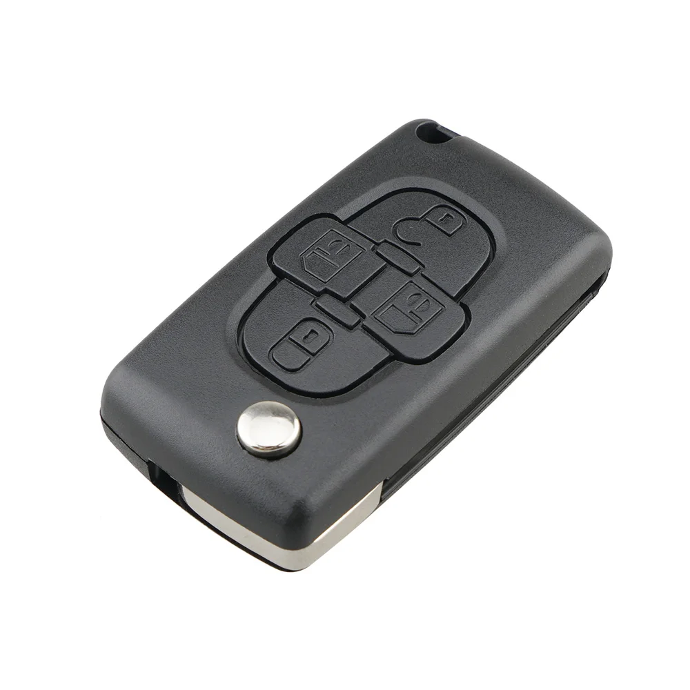 

2019 New 4 Buttons Flip Floding Remote Key Fob Case Shell Fob Peugeot 1007 Citroen C8 Uncut Blade With Groove CE0523