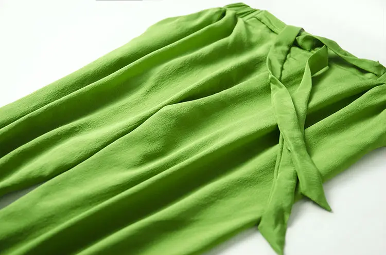 Женские шаровары, натуральный шелк, длина по щиколотку, шифон, одноцветные, новинка, черный, темно-серый, зеленый