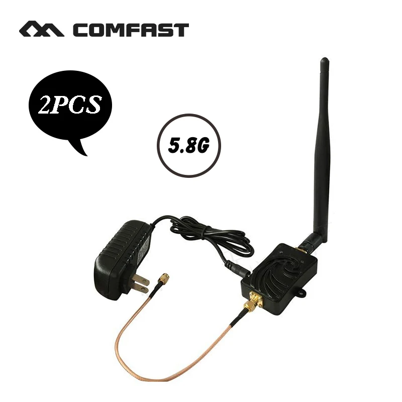 

2PCS 5000mW 802.11a/an Wifi Wireless Amplifier Router 5.8Ghz WLAN Signal Booster with Antenna TDD plug and play CF-G103 5.8G