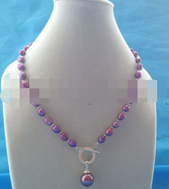 

ddh003091 9-11mm purple red baroque freshwater pearl necklace