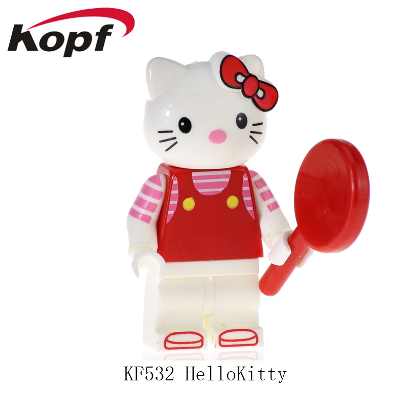 

Single Sale KF532 Building Blocks Cartoon Figures Hello Kitty Doraemon Mickey Daisy Duck Dolls Action Bricks For Children KF6041