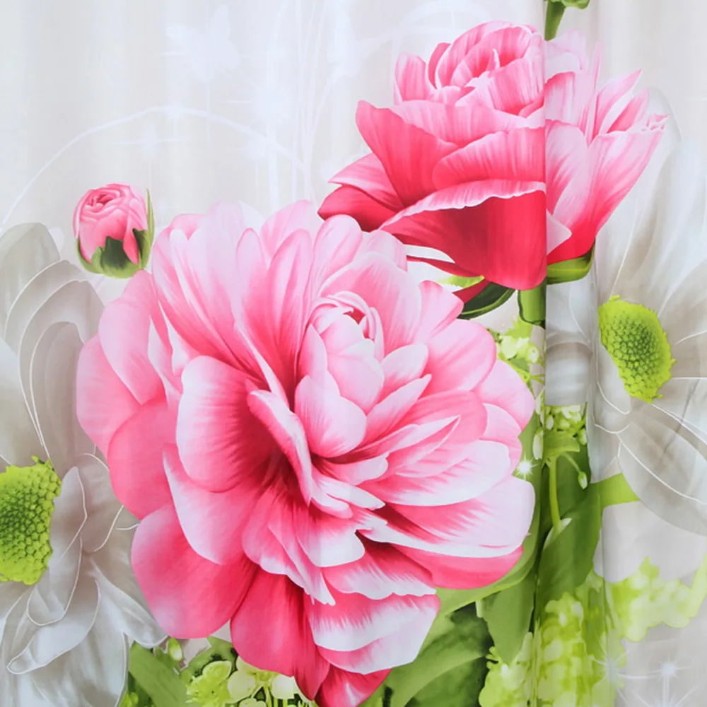 Kaufen Happy Tree Polyester Rote Pfingstrose Dusche Vorhang Verdicken Stoff Bad Vorhang Blume Wasserdichte Bad Vorhang Vier Größen