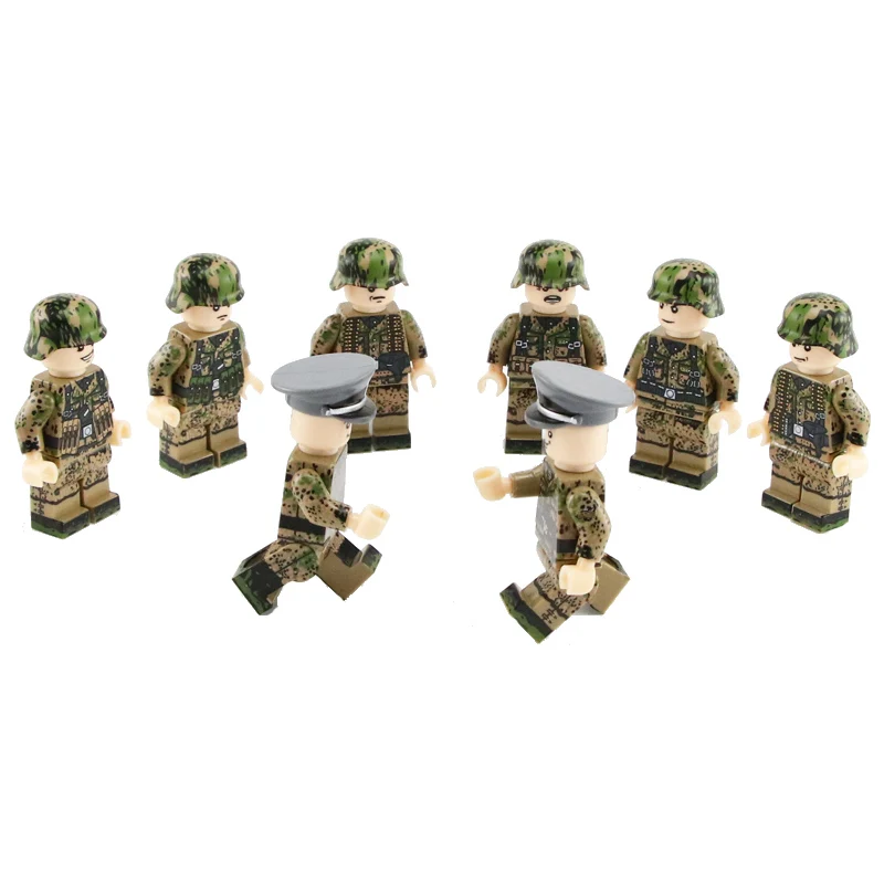 Weltkrieg 2 camouflage German Army Soldiers officers Figures Building Blocks weapons Accessories Military building blocks toys