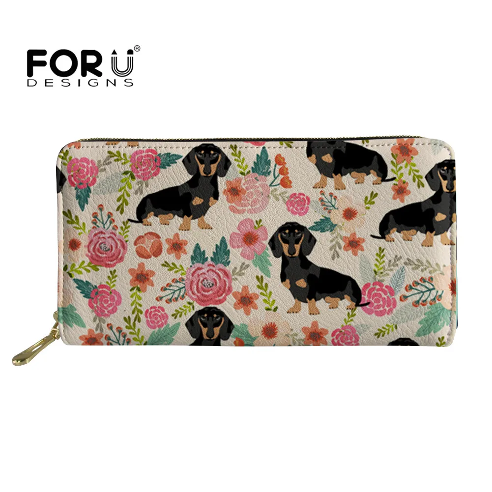 FORUDESIGNS Длинный кошелек Женский с принтом Doxie Dog Dachshund клатч Cuzdan новинка 2019 года