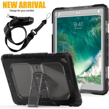 

Dual Layer Hybrid Defender Rugged Armor Tablet Protective Case for ipad Mini 1 2 3 Cover Built-in Kickstand w/ Strap Lanyard