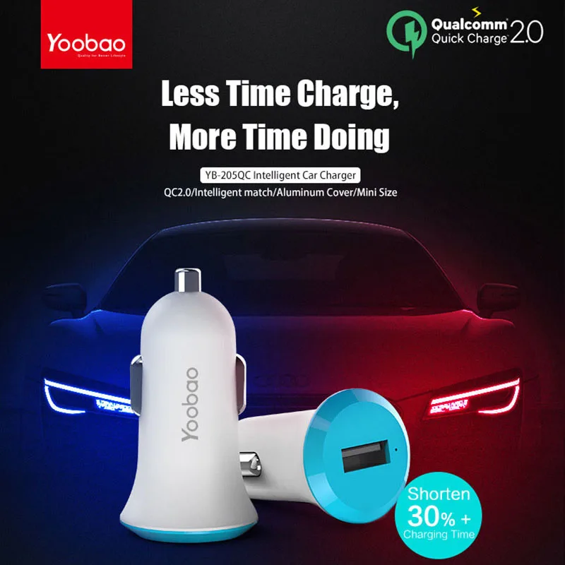 YOOBAO Quick Charge 2.0 2 Ports USB Car Charger Mini Usb Car-Charger for iPhone7 LG Xiaomi&More Phone PC Tablet QC2.0 YOOBAO Quick Charge 2.0 2 Ports USB Car Charger Mini Usb Car-Charger for iPhone7 LG Xiaomi&More Phone PC Tablet QC2.0