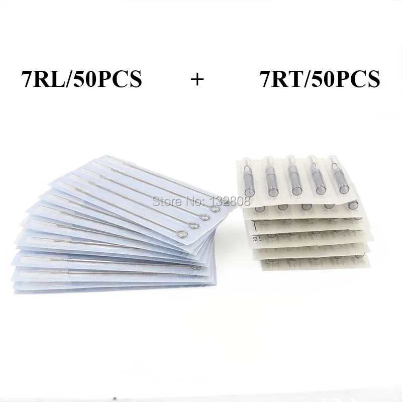 

(7RL+7RT) Tattoo Needles and Gray Tip Mixed 100PCS- Professional Tattoo Needles 7RL & Disposable Plastic Tattoo Tips 7RT Combo