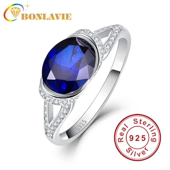 

1 Piece Fine Jewelry Women 925 Sterling Silver Ring Oval Sapphire Natural Stone Vintage Jewelry Ring Wedding Infinity Rings