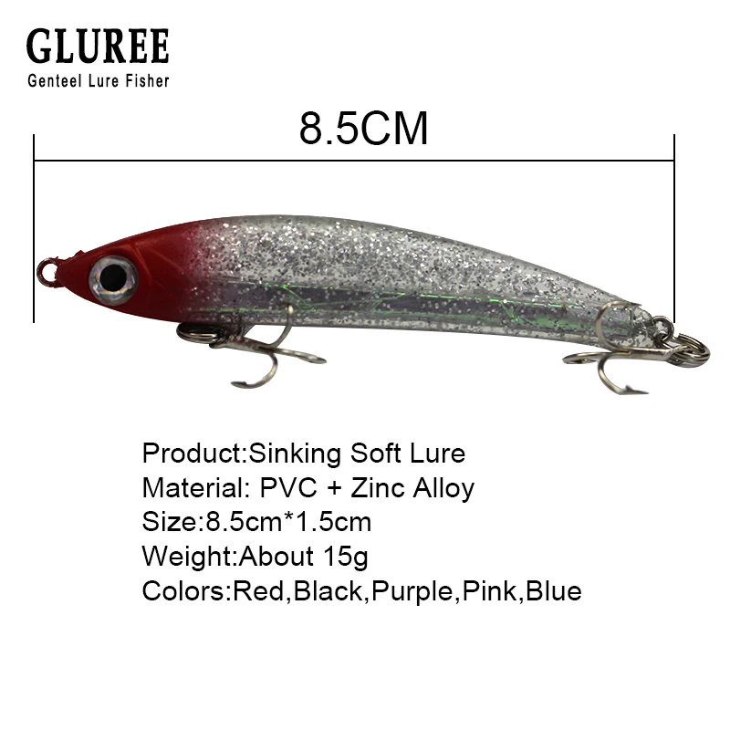 GLUREE 5 шт./лот Рыбалка оседающие приманки Приманка Карандаш искусственные Crank