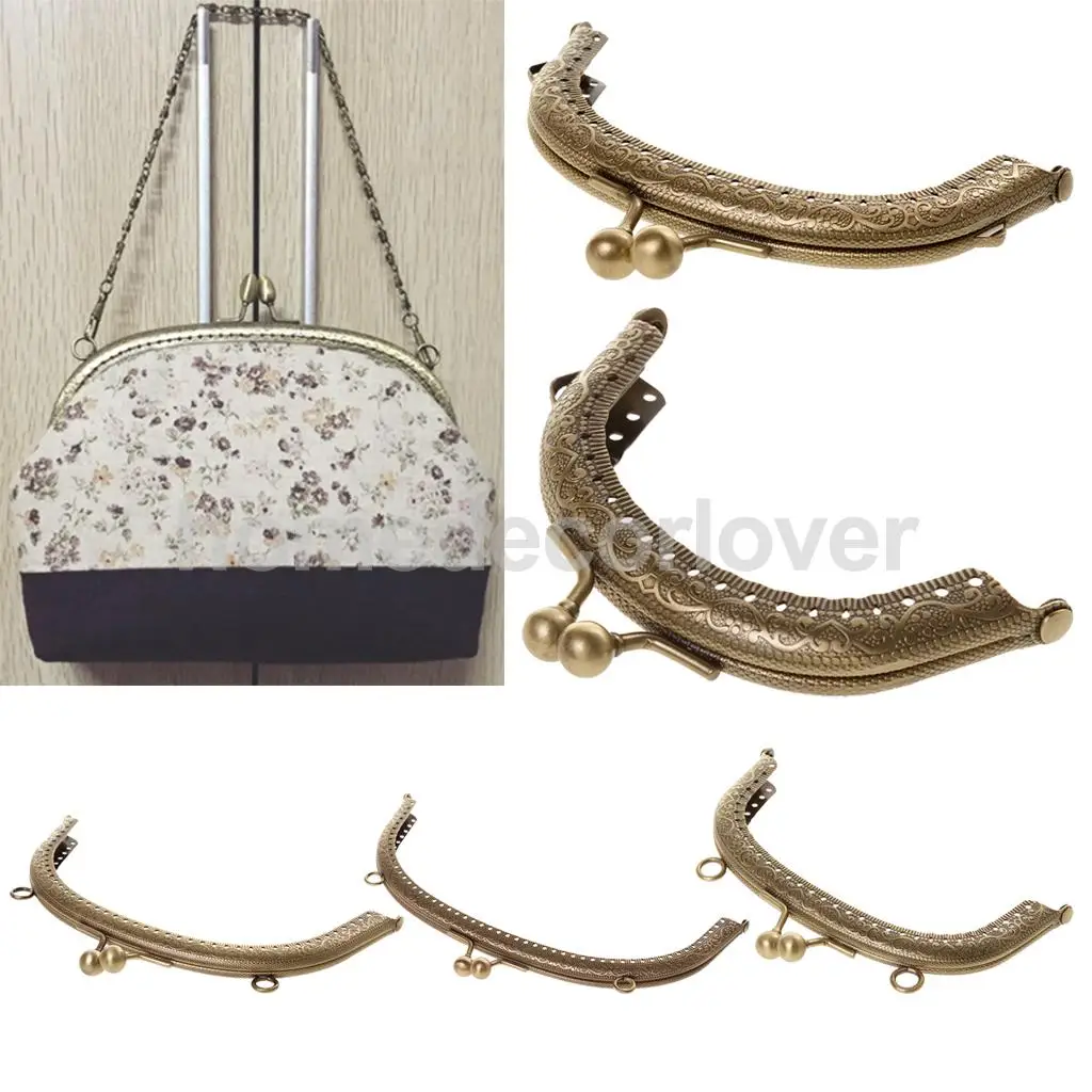 Metal Purse Frame Kiss Clasp Lock Handbag Fasteners Bronzein