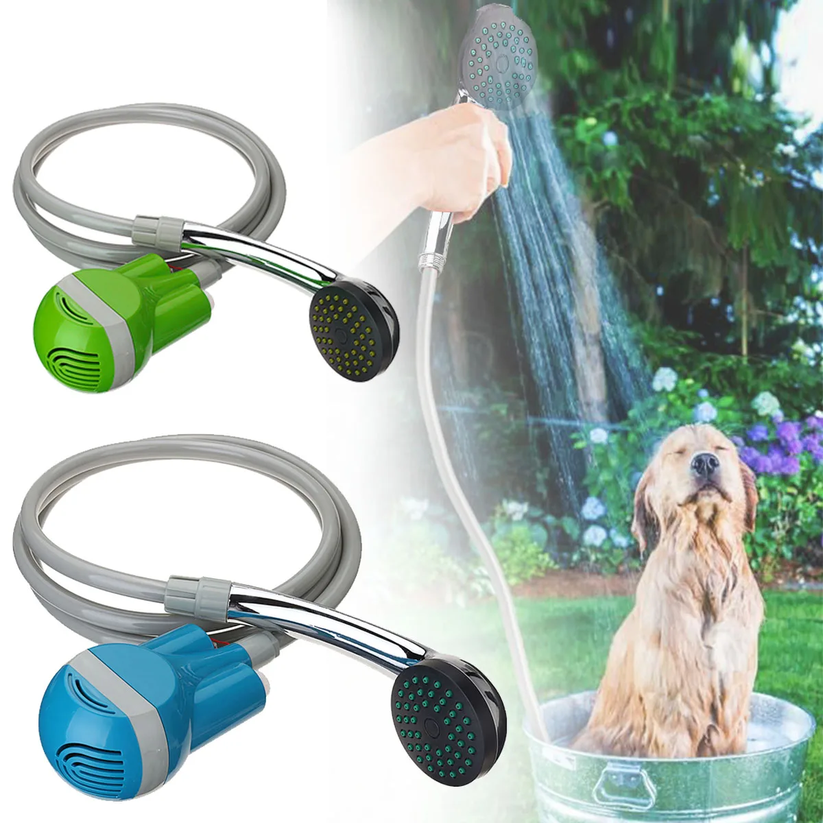 

USB Rechargeable Battery Powered Outdoor Portable Shower Washer Wireless Car Wahsing Nozzle Water Pump for Travel Camping Pets