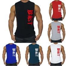Gym Clothing Men Tank Top Gym Sleeveless Shirt Tank Top Shirt Bodybuilding Sport Letter Vest Muscle Workout Tank Top Men Gym