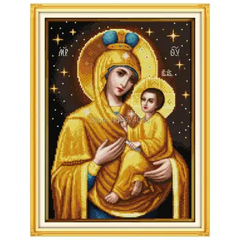 

Wholesale Needlework,Stitch,11CT 14CT Cross Stitch,Sets For Embroidery Kits,Holy Mother & Holy Son (7) Counted Cross-Stitching