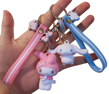 

10pcs/lot Fashion Jewelry cartoon Keychain 3D toys animal bags pendant key chains rings frog rabbit cat dog lovely keyrings