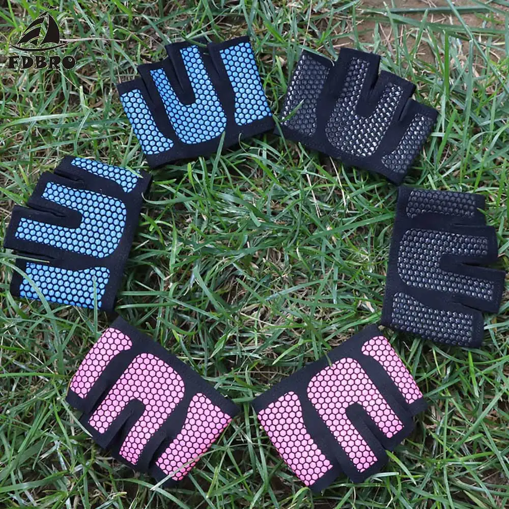 FDBRO 2019 Anti-skid Gym Gloves Breathable Body Building Exercise Training Sports Fitness Gloves Crossfit Exercise Sports 1Pair