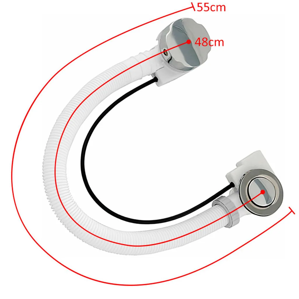 Скрытый слив Слива ванны всплывающий штекер пластиковый wist Хромированная ручка-вверх Пробка Ванна вода скрытый пластиковый фильтр для труб