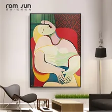 

Picasso Dreaming Woman Abstract Canvas Painting Art Wall Pictures For Living Room Home Decor Posters And Prints HD Nordic Style