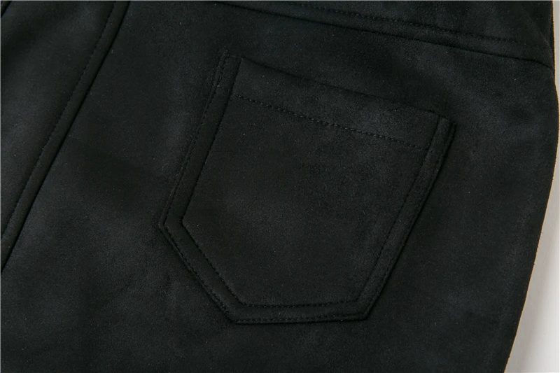 BONGOR LUSS Sexy 2018 Autumn Winter Suede Women Skirt Zipper Sashes Double Pocket Party Short Mini Ladies Black Skirts (22)