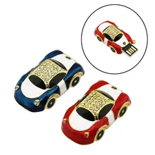 Мини-брелок с бриллиантами в форме автомобиля, USB флеш-накопитель 64 ГБ 32 ГБ 16 ГБ 8 ГБ, Usb 2,0, флеш-накопитель, флеш-карта памяти, u-диск, флешка