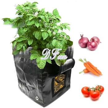 

2020 new plant planting bag DIY potato planting planter PE fabric tomato planting container bag thickening garden flowerpot
