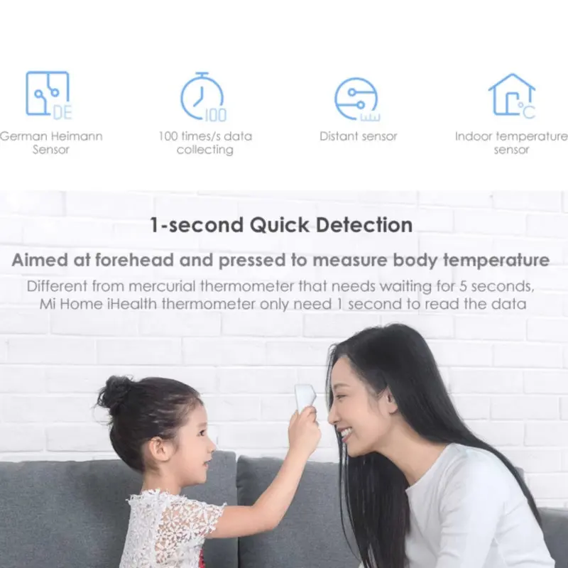 Xiaomi iHealth термометр Точный Цифровой Fever инфракрасный клинический Nontact измерение с светодиодный экран четкое чтение