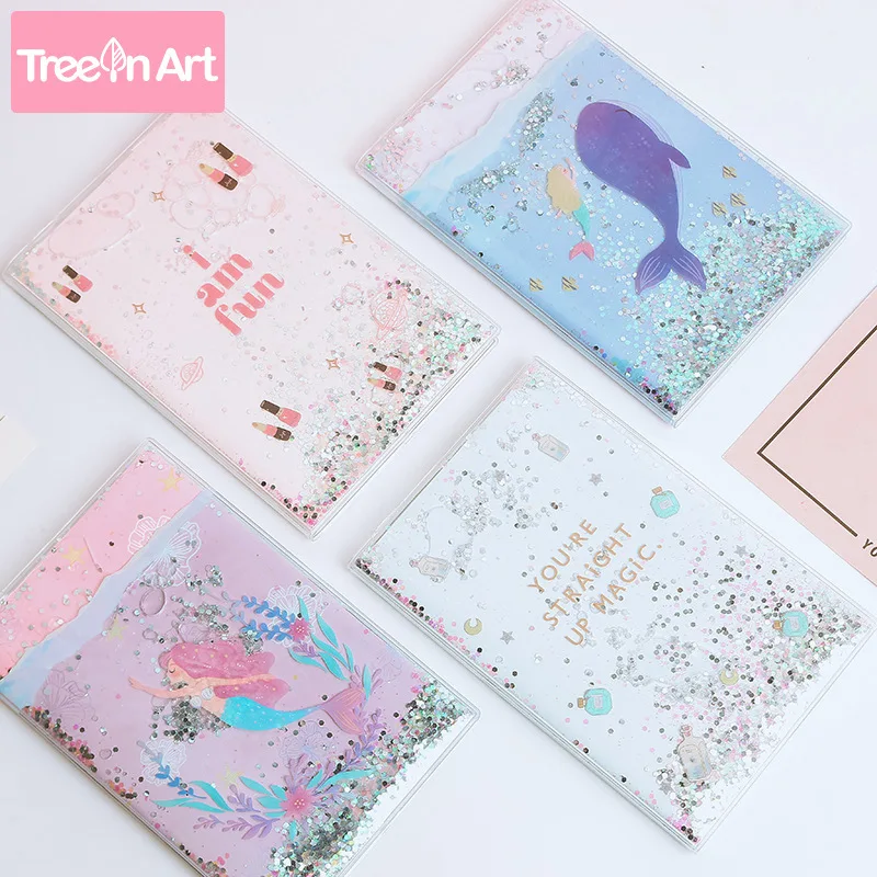 

1pcs New diary book Mermaid notebook simple cartoon sequin travel diary plan notebook unicorn notebook diary A6