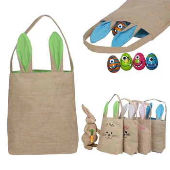

Easter Egg Basket For Kids Bunny Burlap Bag To Carry Eggs Candy And Gifts