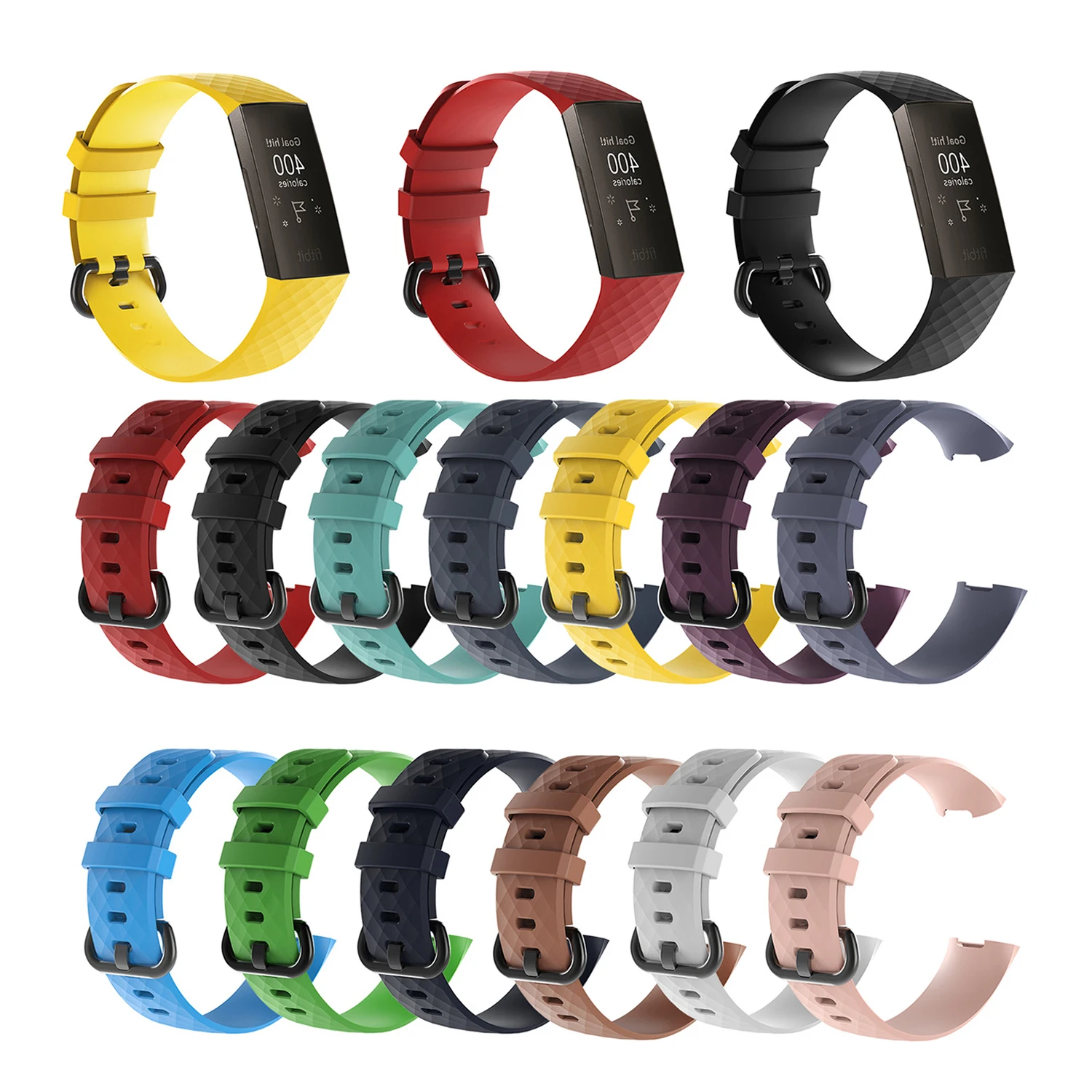 Silicone Wrist Strap for Fitbit Charge 3 Smart Band for Fitbit Charge 3 Band Bracelet Replacement Smart Accessories Size S L