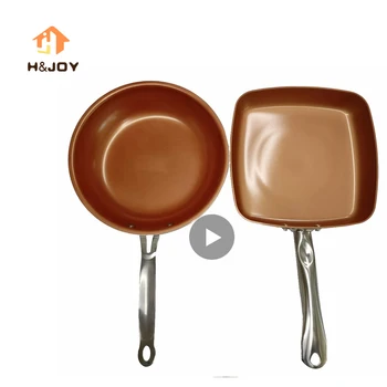 

Non-stick Copper Frying Pan Dishwasher Square Ceramic Skillet with Ceramic Coating Saucepan Copper Pan Ceramica Cookware Set