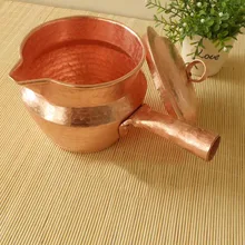 Ручная работа чистая медная кастрюля толстый суп, чай горшок с ручкой высокого качества