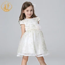 Nimble New Summer Dresses for Flower Girls Embroidery baby dress for wedding party elegant school kids dress
