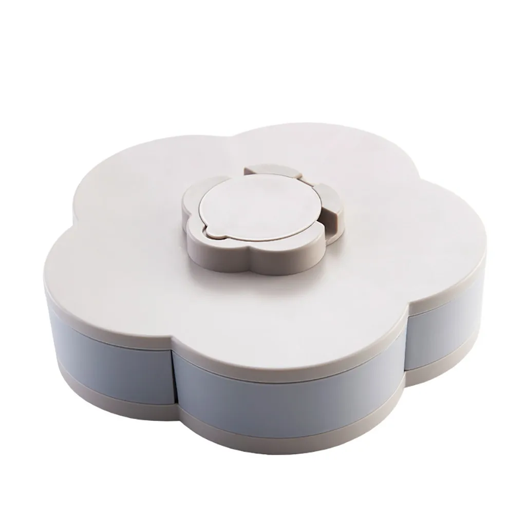 

1pc Rotating Creative Storage Dish Plate Serving Tray For Dried Fruit Salad Bar Appetizer Nuts Candy Snack Organizer Y1