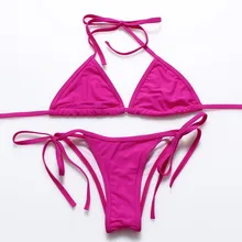 Bandea 2017 hot sell New woman solid Bandeau swimwear sling halter font b bikini b font